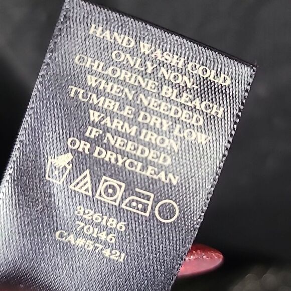 Ann Taylor Petite Wool Blend V-Neck Sweater Dress Black Gold Shimmer Winter Knit - Picture 8 of 12